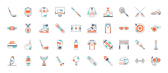 Simple Set of sport icons. Premium style icons pack. Vector illustration
