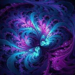 Spiral ethereal abstract purple swirls background
