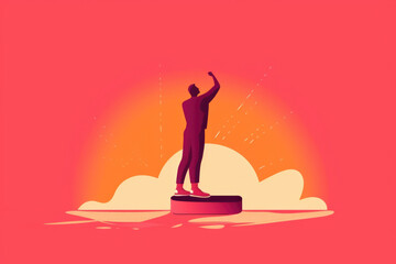 A person stomping their foot and raising their voice in anger. Psychology art concept. AI generation