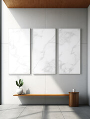 Slabs of polished marble. Minimalist mockup for podium display or showcase. AI generation