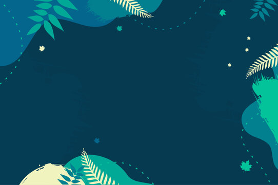 Blue floral background with grunge ornament