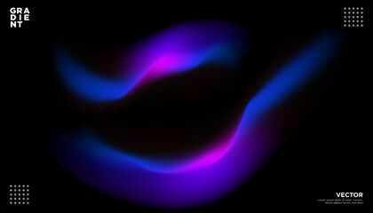 Swirling Neon Color Strokes, psychedelic lights on dark background. Vector Illustration. EPS 10.
