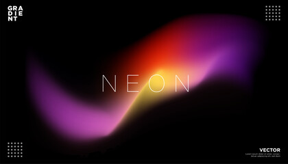 Minimalist Neon background. Fluid energy dynamic template backdrop. Trendy art. Vector Illustration. EPS 10.