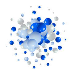 Bright colorful background with balloons. Festive background. Blue and white balls. eps 10