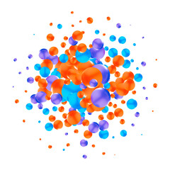 Abstract balls geometric gradient color background.For graphic design. 3d render illustration. eps 10