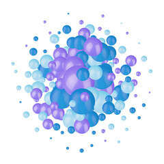 Abstract balls geometric gradient color background.For graphic design. 3d render illustration. eps 10