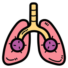 lung cancer filled outline icon style