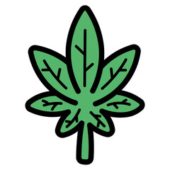weed filled outline icon style
