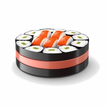 Collection of maki and nigiri sushi. Generative ai