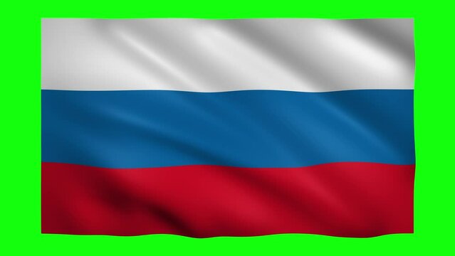 Flag of Russia on green screen for chroma key