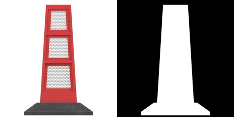 3D rendering illustration of a flexible road delineator