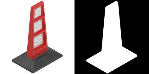 3D rendering illustration of a flexible road delineator