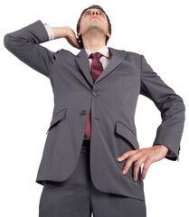 Digital png photo of serious caucasian businessman on transparent background