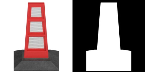 3D rendering illustration of a flexible road delineator