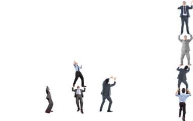 Digital png photo of diverse business people supporting each other on transparent background