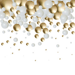 White and gold balloons. Vector holiday background. eps 10