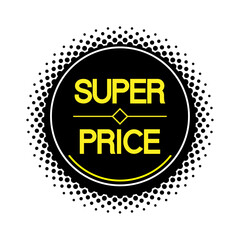 Circular Super price halftone icon. Vector editable shape.