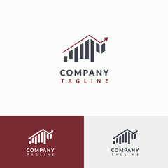 Trading logo. Bulls stock market trend. Trading exchange. Economic finance chart business productivity logo