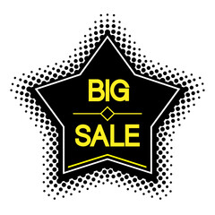 Five pointed Big Sale halftone icon. Vector editable shape.
