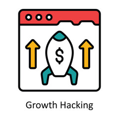 Growth Hacking Filled Outline Icon Design illustration. Digital Marketing Symbol on White background EPS 10 File