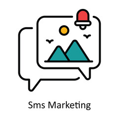 Sms Marketing Filled Outline Icon Design illustration. Digital Marketing Symbol on White background EPS 10 File