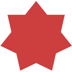 Digital png illustration of red star with copy space pattern on transparent background