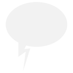 Digital png illustration of grey speech bubble with copy space on transparent background