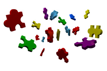 Digital png illustration of multi coloured jigsaw puzzles pattern on transparent background