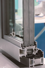 Metal-plastic window in section. Construction of a metal-plastic window.