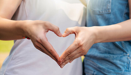 Expressions of Love: Hands Forming a Heart Shape, a Symbol of Romance and Care | AI-Generated Image
