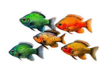 Fototapeta premium Harmonious Hues fish. Transparent background. generative AI