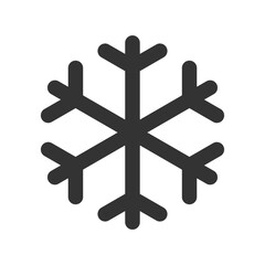 Snowflake icon isolated. Snow symbol. Xmas, christmas, cold, winter, geometric shape, delivery, cold protect. Outline, flat and colored style. Flat design. Vector illustration