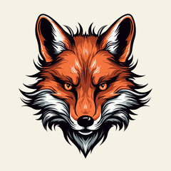 Naklejka premium fox head vector illustration