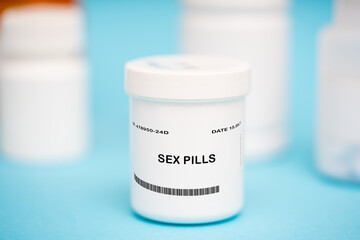 Sex Pills medication In plastic vial
