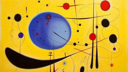 An abstract painting with multicolors and a circular design, in the style of post-war european art