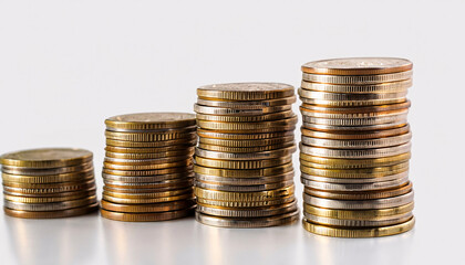 Realistic Illustration of Money Stack with Golden and Silver Coins AI-Generated Art