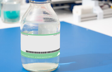 glass bottle with chemicals