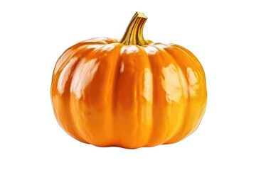 Obraz premium Single fresh orange pumpkin isolated on white background. Generative AI