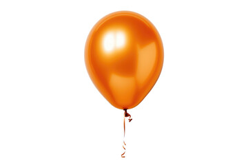 Orange helium balloon. Birthday balloon flying for party and celebrations. Isolated on white background. Generative AI