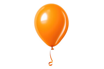 Orange helium balloon. Birthday balloon flying for party and celebrations. Isolated on white background. Generative AI