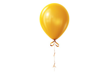 Yellow helium balloon. Birthday balloon flying for party and celebrations. Isolated on white background. Generative AI