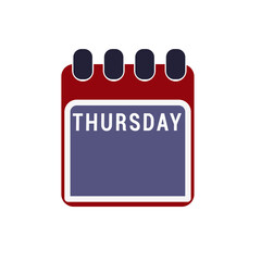 Page of calendar displaying Thursday day. Date. Illustration.