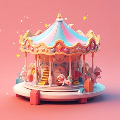 3D carousel, 3D carousel design, carousel 3D