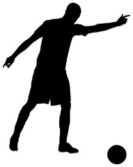 Digital png silhouette image of male football player on transparent background