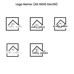 Set of black vector beauty salon or hairdresser icon designs isolated on white background