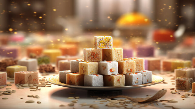 cake with candles HD 8K wallpaper Stock Photographic Image