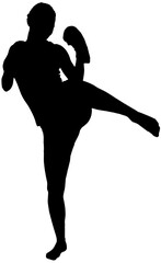 Digital png silhouette image of female boxer on transparent background