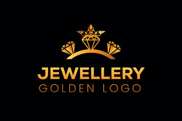 Royal luxury jewellery shop crown logo illustration