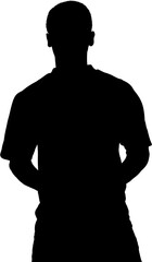 Digital png silhouette image of male football player on transparent background