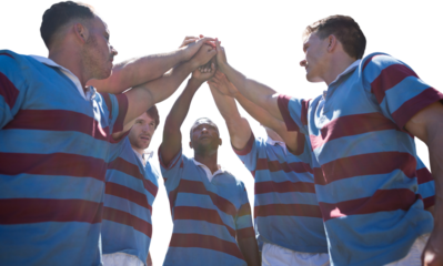 Digital png photo of diverse male team on transparent background
